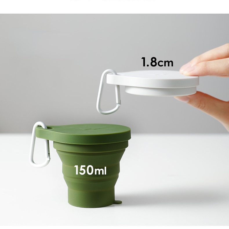 Cốc Súc Miệng Bằng Silicone Chịu Nhiệt 150ml Có Thể Gấp Gọn Tiện Dụng Mang Theo Du Lịch