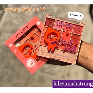Bảng phấn 11 ô phấn mắt kèm phấn má và phấn nền sweet peach anylady