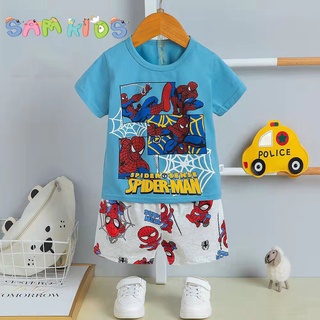 Bộ cộc tay người nhện spider-man cotton xuất hàn cho bé