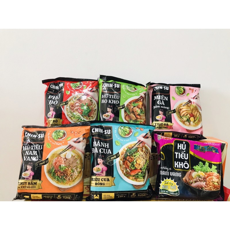 Phở bò/ hủ tiếu/ miến gà hầm măng/ bánh đa cua Chinsu gói siêu ngon