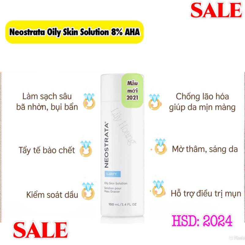 (Bill_sẵn )Tẩy da chết hoá học Neostrata Oily Skin Solution 8 AHA