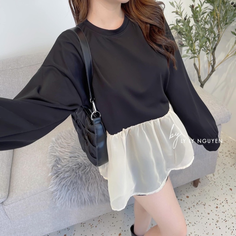 Áo Babydoll Len Tăm phối Ren