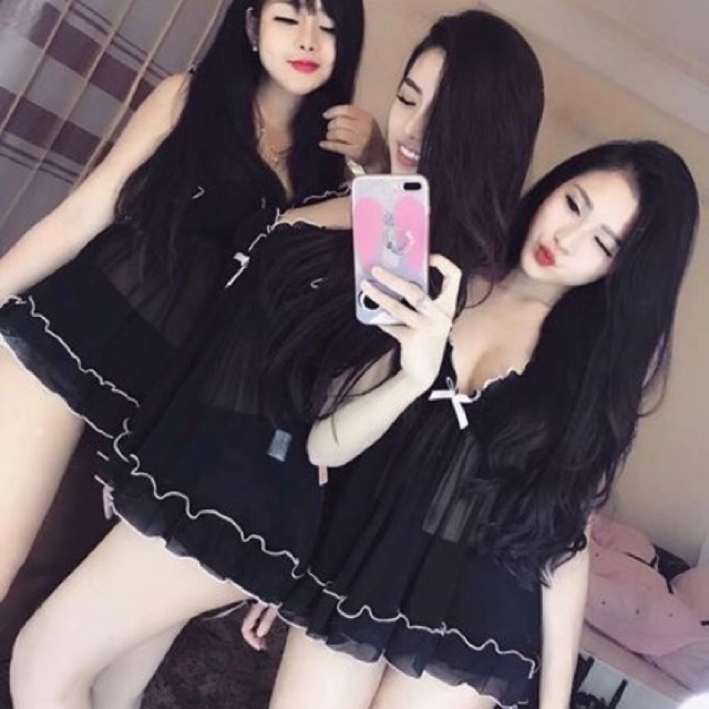 Váy ngủ sexy baby doll kèm chip siêu xinh mã 1388 VN76