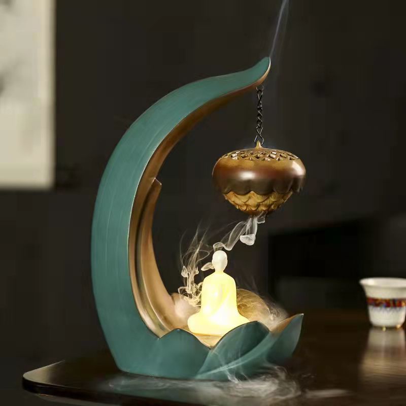 Bếp treo hoa sen gốm, đèn led sáng tạo, bóng treo, ngủ, lư hương chảy ngược