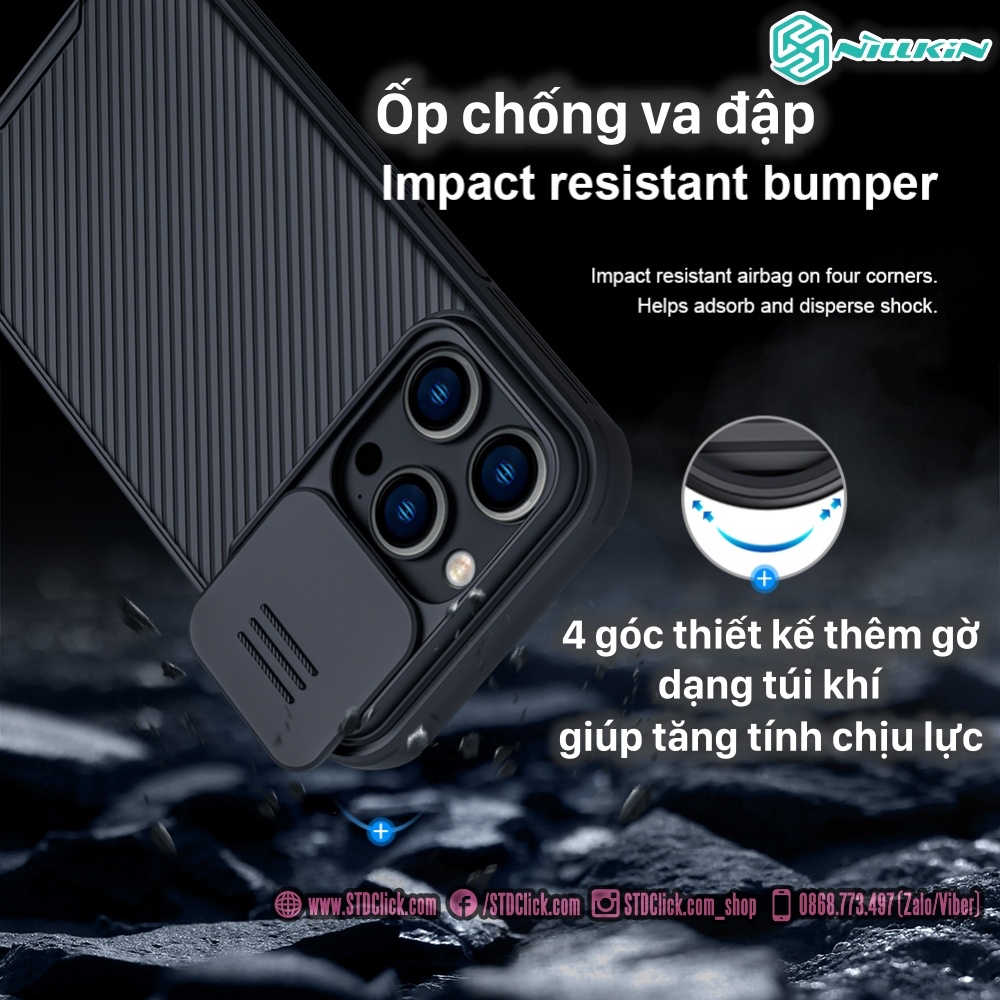 ỐP LƯNG IPHONE 14 PRO MAX NILLKIN CAMSHIELD PRO MAGNETIC NILLKIN HỔ TRỢ SẠC KHÔNG DÂY NAM CHÂM CHÍNH HÃNG