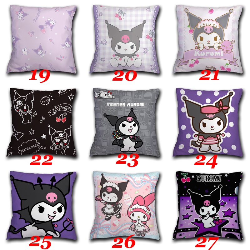 Vỏ Gối Sofa Bằng Polyester In Hình Nhân Vật Hoạt Hình Kuromi Dễ Thương Trang Trí Nhà Cửa