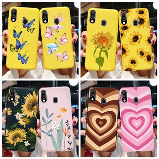 Dễ thương ốp điện thoại tpu dẻo họa tiết hoa & bướm & trái tim xinh xắn cho samsung galaxy m20 m205 m205f sm-m205f
