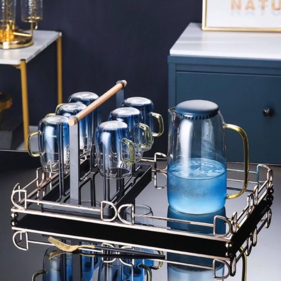 Khay đựng cốc, bánh decor inox tráng gương