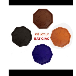 Bộ 10 đế lót ly bát giác nhựa dẻo