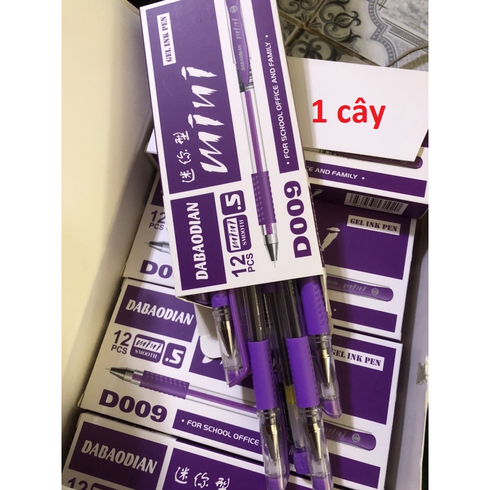 Bút mực gel hiệu mini  đủ phân loại màu xanh , đen . đỏ . tím