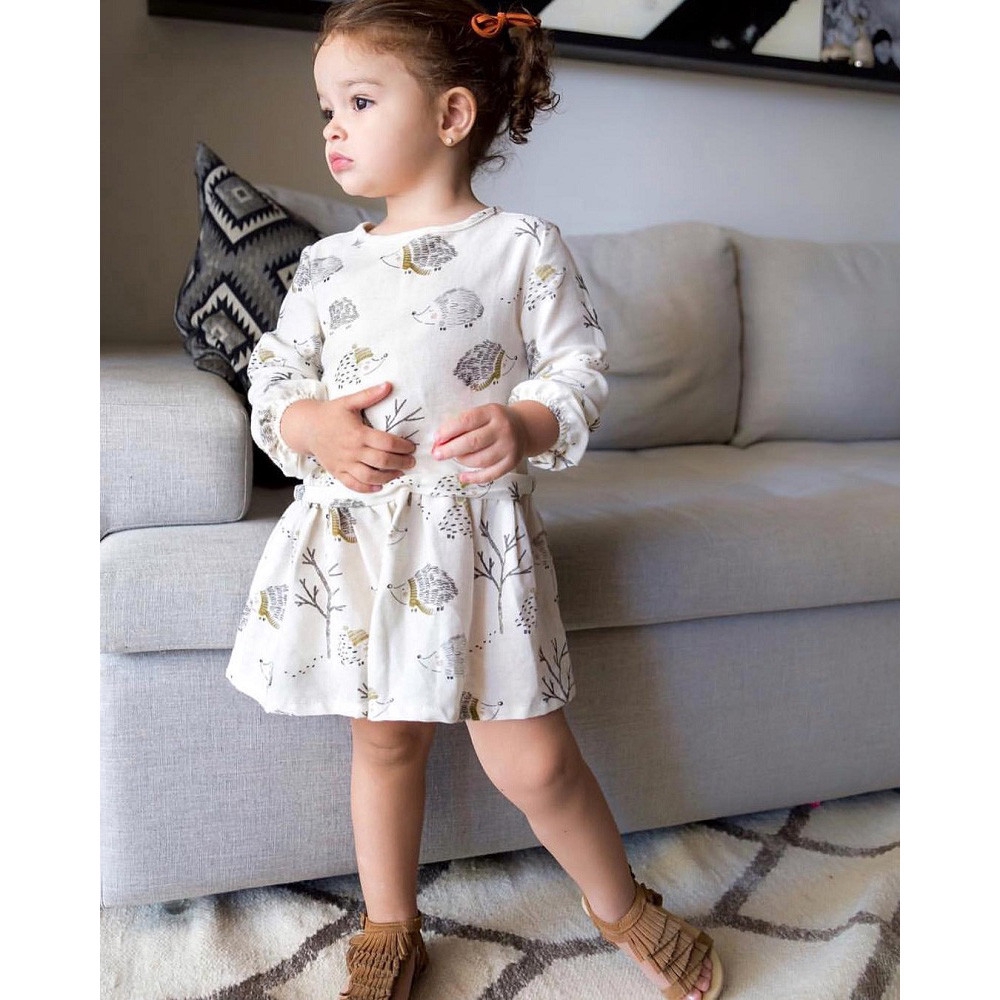 Đầm Xòe In Hoa Dễ Thương Cho Bé Gái