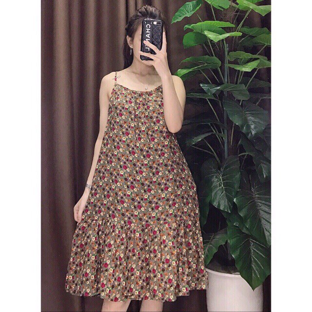 Váy lanh 2 dây đuôi cá HOA NHÍ | BigBuy360 - bigbuy360.vn