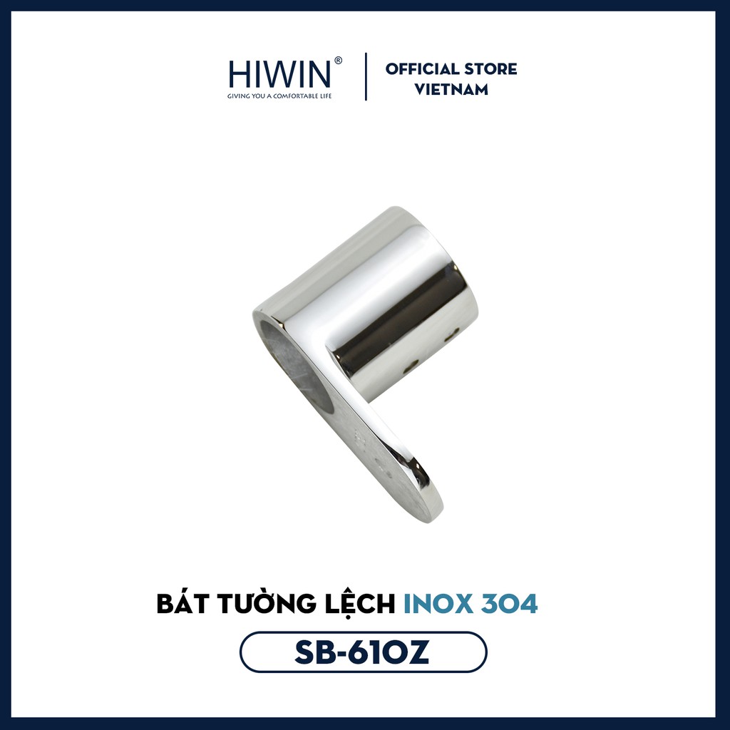 Bát tường lệch inox 304 vách tắm kính cao cấp mặt gương Hiwin SB-610Z