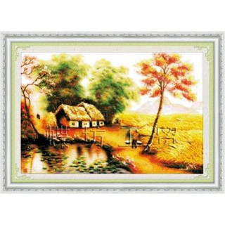 Tranh Thêu Chữ Thập Đồng Lúa Chín Vàng 222186 (KHÁCH TỰ THÊU) KT:101X70CM