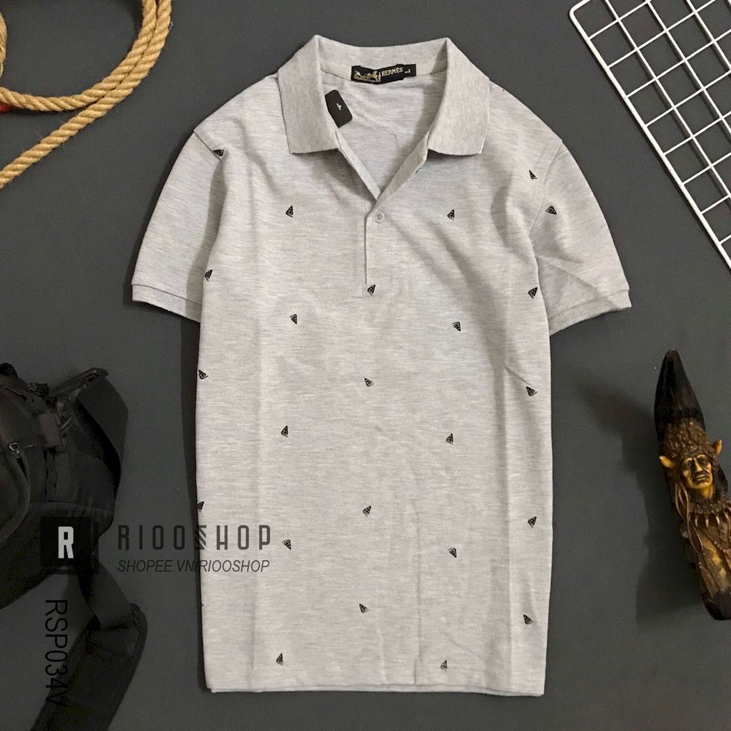 Áo thun nam có cổ họa tiết lá bay cực đẹp RSP034 - áo phông nam đẹp Riooshop | BigBuy360 - bigbuy360.vn