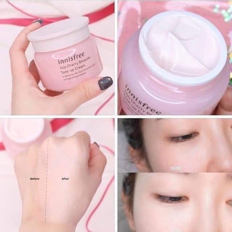 Kem dưỡng trắng Innisfree Jeju Cherry Blossom - dòng kem dưỡng vừa ra mắt của Innisfree đã lên kệ @bonboncosmetic