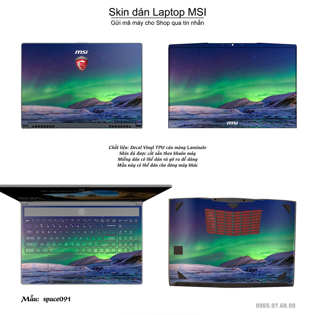 Skin dán Laptop MSI in hình không gian nhiều mẫu 16 (inbox mã máy cho Shop)