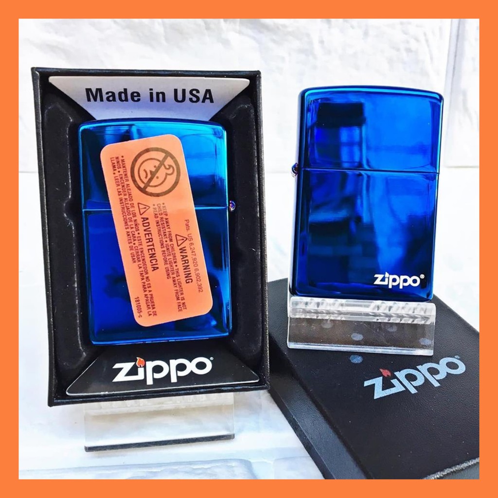 BẬT LỬA ZIPPO MỸ TRƠN BÓNG (CÓ TEM ĐỎ) #XANH