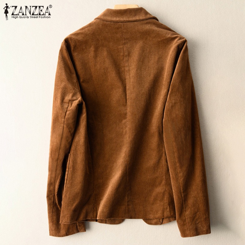Áo blazer ZANZEA cổ bẻ dài tay có túi phía trước thời trang cho nữ