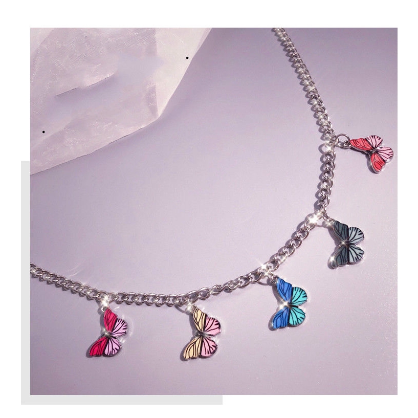 Dây chuyền mặt hình bướm kiểu dáng đơn giản nhiều màu sắc thời trang 22365
