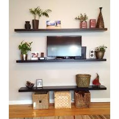 Kệ treo tường 80cm x sâu 13cm trang trí nhà cửa gỗ ( đen,nâu,vàng,trắng) | BigBuy360 - bigbuy360.vn