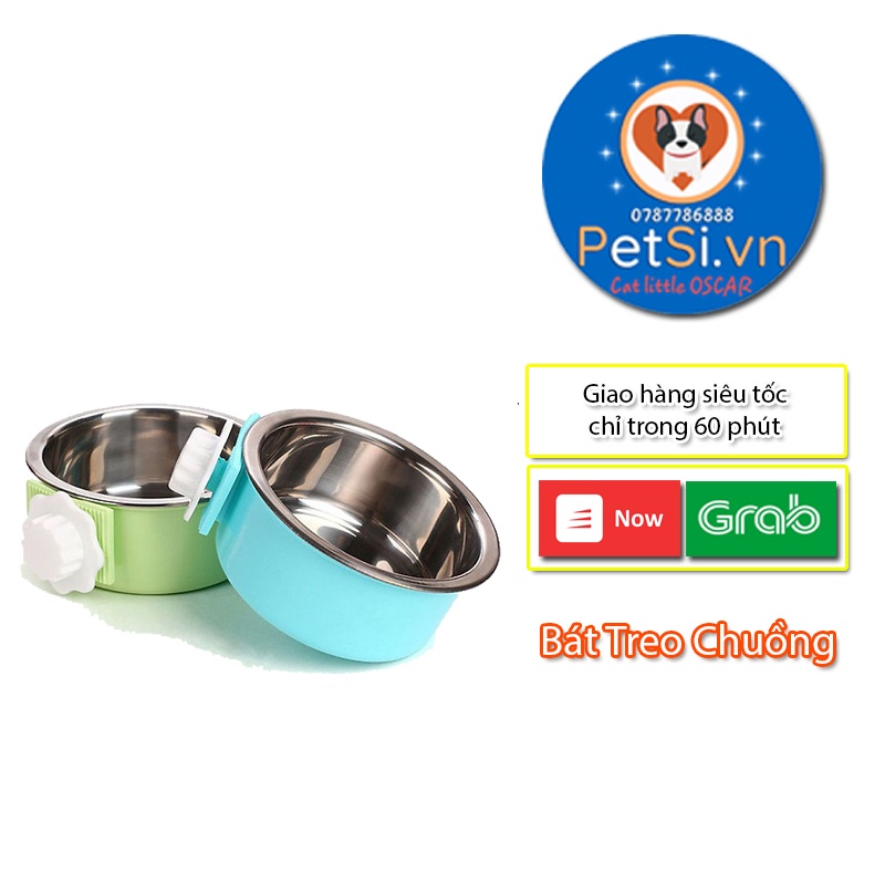 [Mã 252FMCGSALE giảm 8% tối đa 100k đơn 500K] Bát ăn gắn chuồng cho chó mèo hình tròn