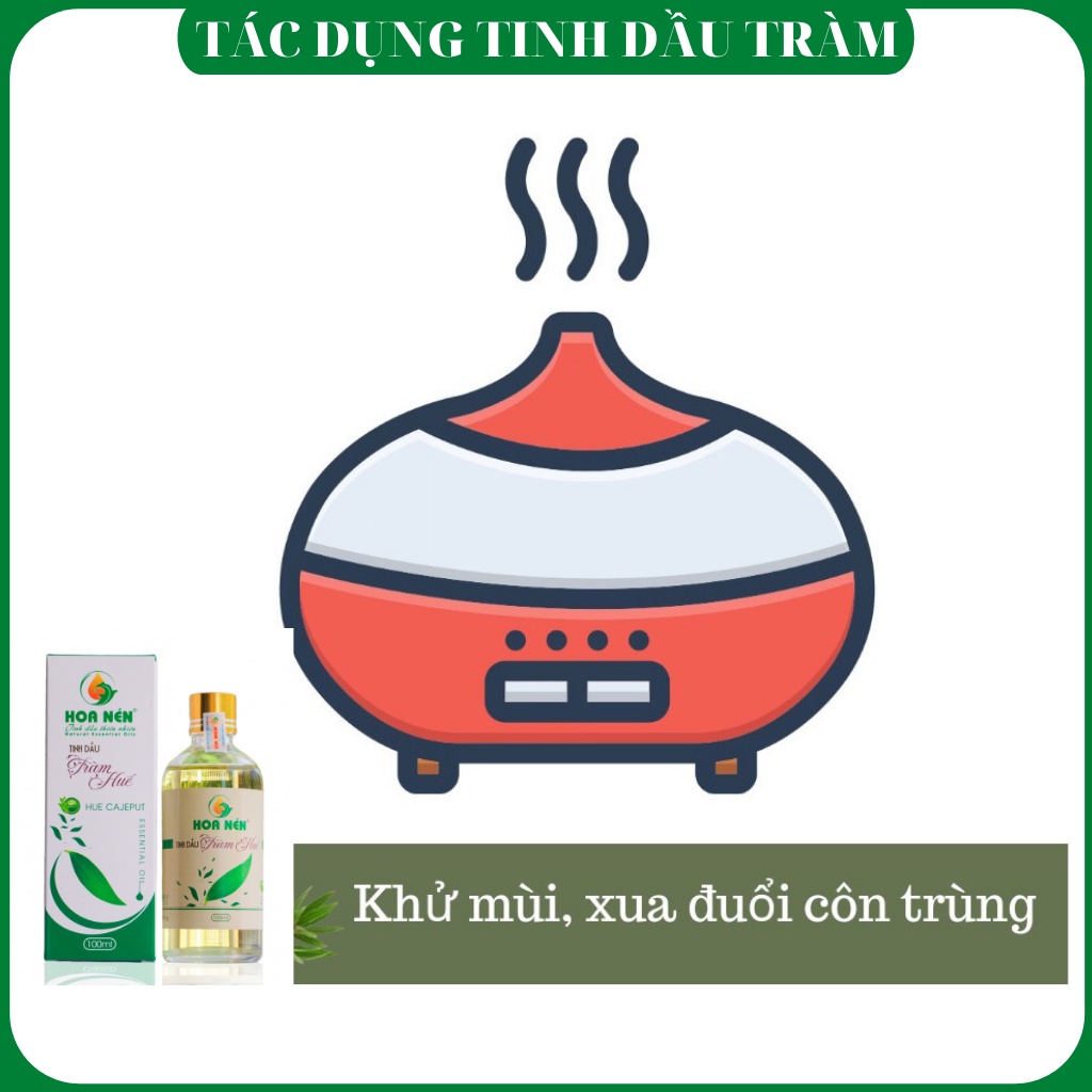 Tinh dầu tràm Huế Hoa Nén nguyên chất - Thơm phòng,giữ ấm,đuổi muỗi