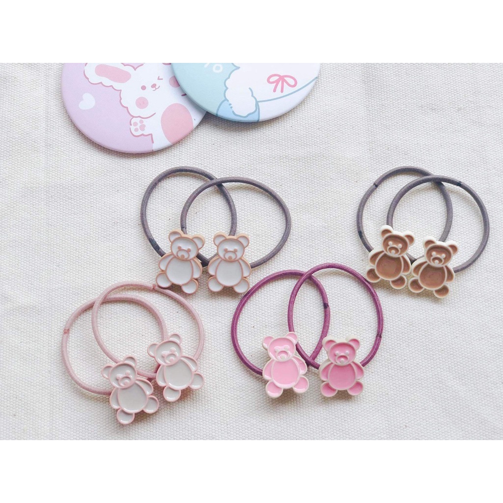 4 dây buộc tóc hình gấu/dâu tây/ khủng long/đám mây đáng yêu cho nữ