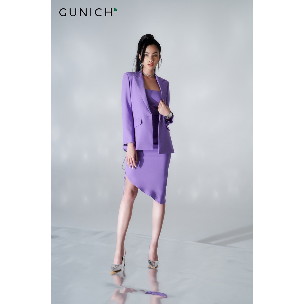 Áo blazer nữ màu tím vải tuyết Ý Gunich