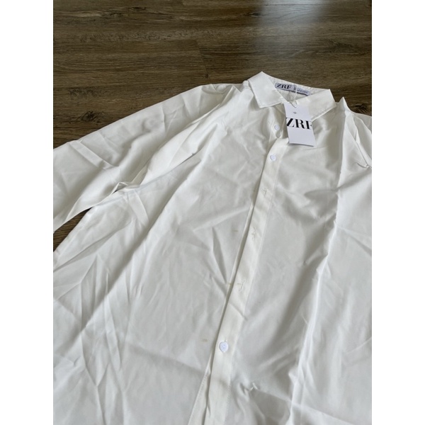 Áo sơ mi trắng oversize dáng dài new tag