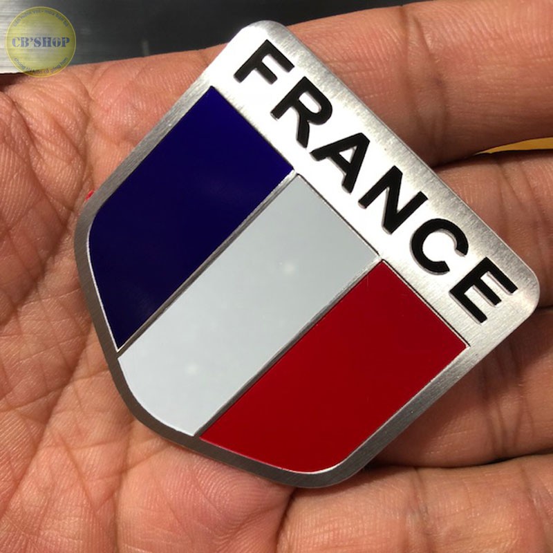 Combo 2 cái tem cờ Pháp dán trang trí ô tô, xe máy (5cmx5cm)
