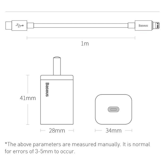 Củ Sạc BASEUS Mini 20W Super Si Sạc Nhanh dùng cho iPhone 12 iPad Xiaomi OPPO Vivo Vinsmart Huawei