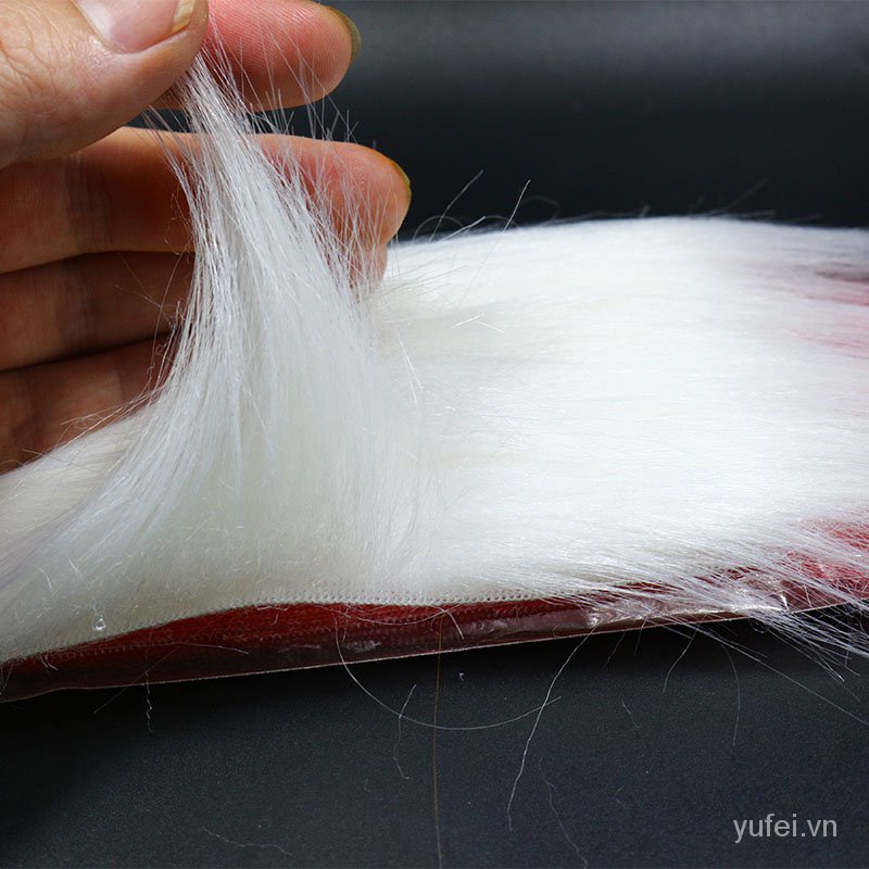 Set 8 gói sợi lông tơ thủ công nhân tạo dài dùng để buộc cho ruồi cá hồi pike streamer