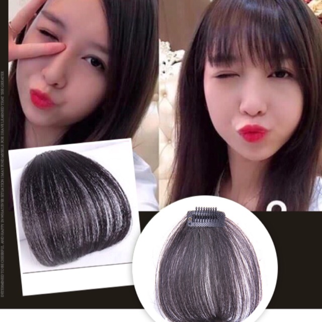 Kẹp Tóc Giả Mái Thưa Không Mai Bằng Sợi Tơ Nhân Tạo