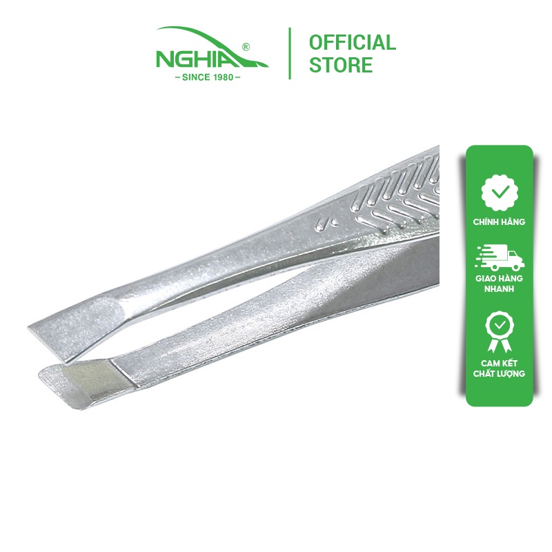 Vỉ 5 Cây Nhíp Inox Đầu Xéo Nhổ Lông Mày KỀM NGHĨA N.C5