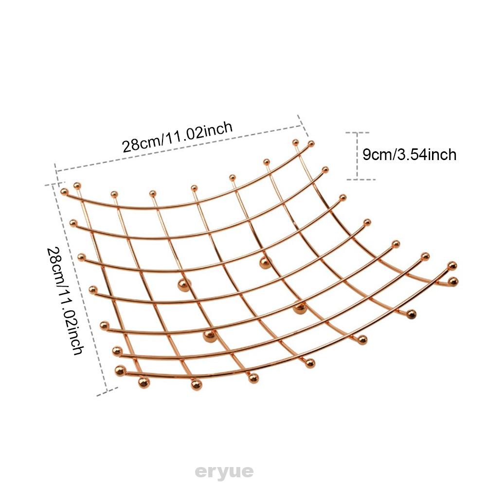 Rổ Đựng Trái Cây Bằng Sắt Hình Vuông Thiết Kế Đục Lỗ Phong Cách Hiện Đại Trang Trí Nhà Cửa