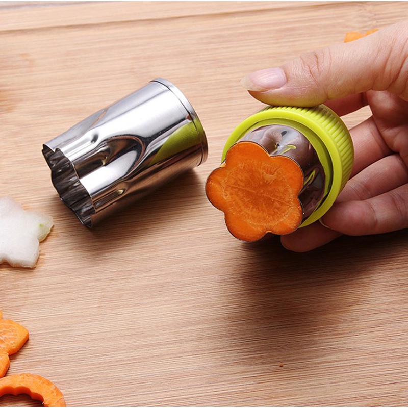 Bộ 8 Khuôn Cắt Rau Củ Quả Hình Bông Hoa Bằng Thép Không Gỉ