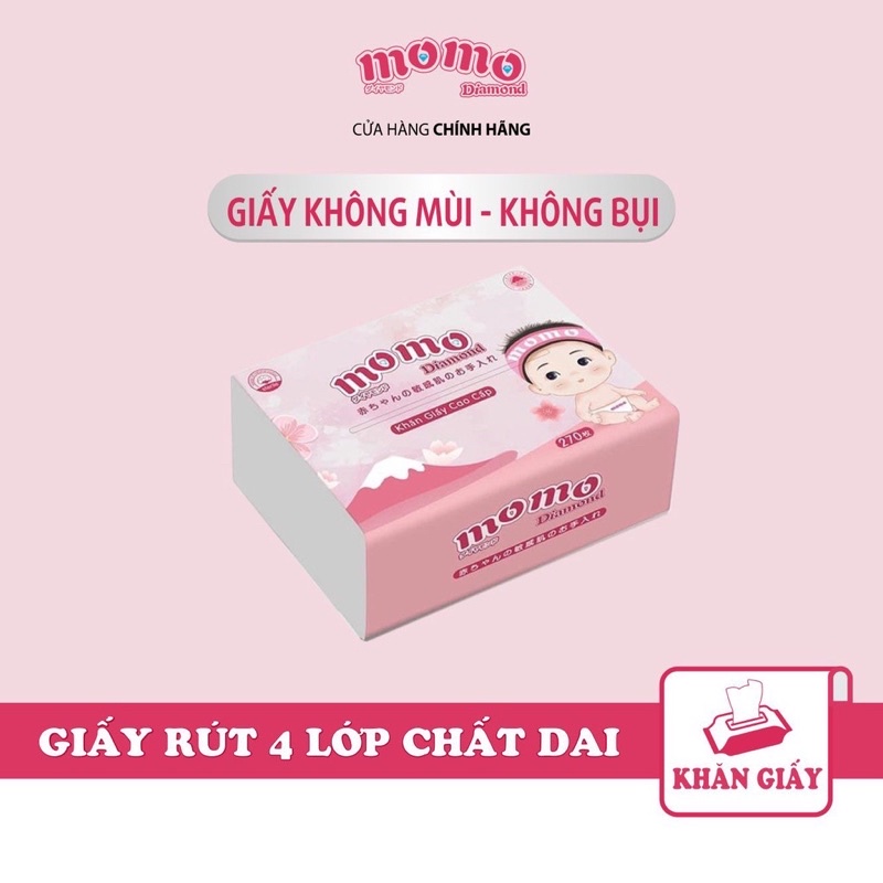 Khăn giấy ăn Momo siêu dai, mềm mịn, giấy ăn cao cấp