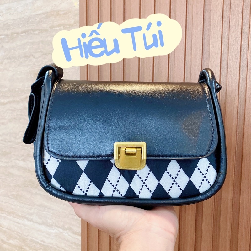Túi đeo chéo kẹp nách khóa gập dáng thuyền thời trang kiểu Pháp retro Hiếu Túi 309