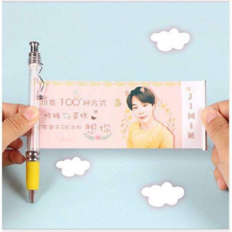 Bút bi BTS, bút kéo ảnh