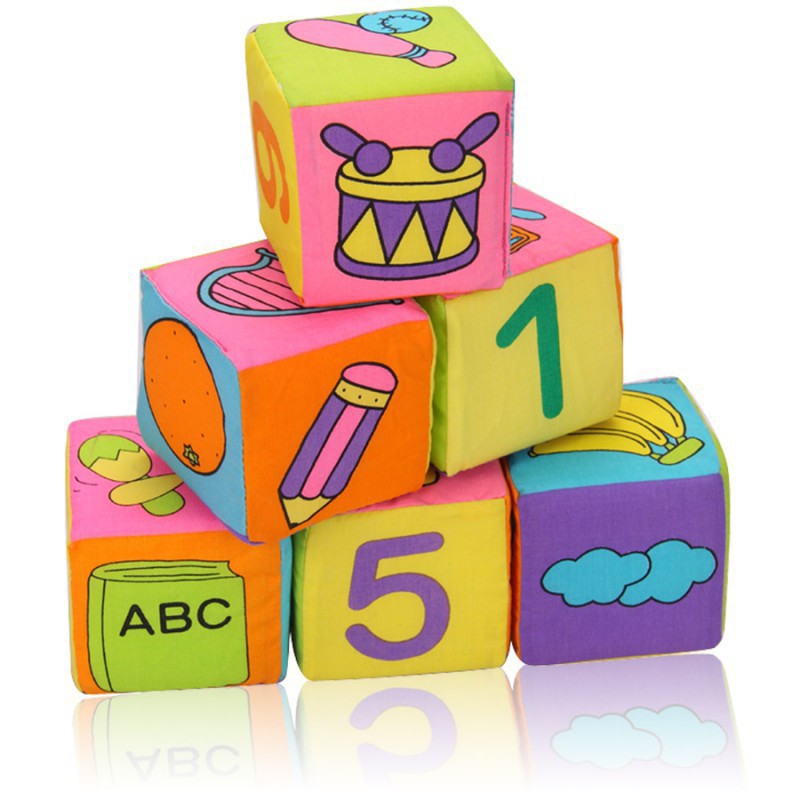 Bộ đồ chơi 6 khối vuông êm ái thú vị cho các bé