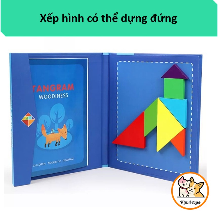 Đồ chơi xếp hình Tangram nam châm loại đep cho bé thông minh Kumi toys