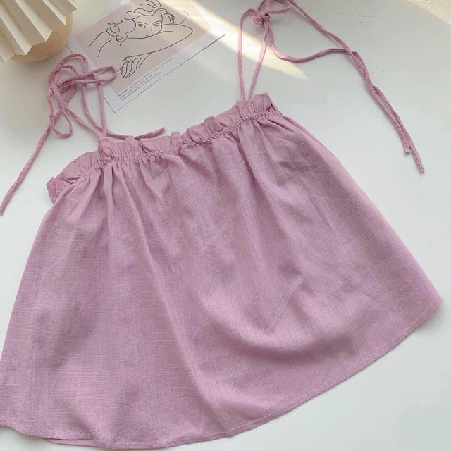 [Mã FAMAYWA giảm 10K đơn 50K] Áo 2 dây đũi linen viền bèo siêu hot | BigBuy360 - bigbuy360.vn