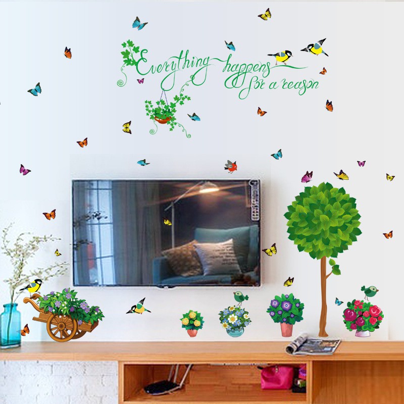 Tranh decal dán tường CÂY NGHỆ THUẬT trang trí decor phong ngủ  - Decal dán tường phòng khách️