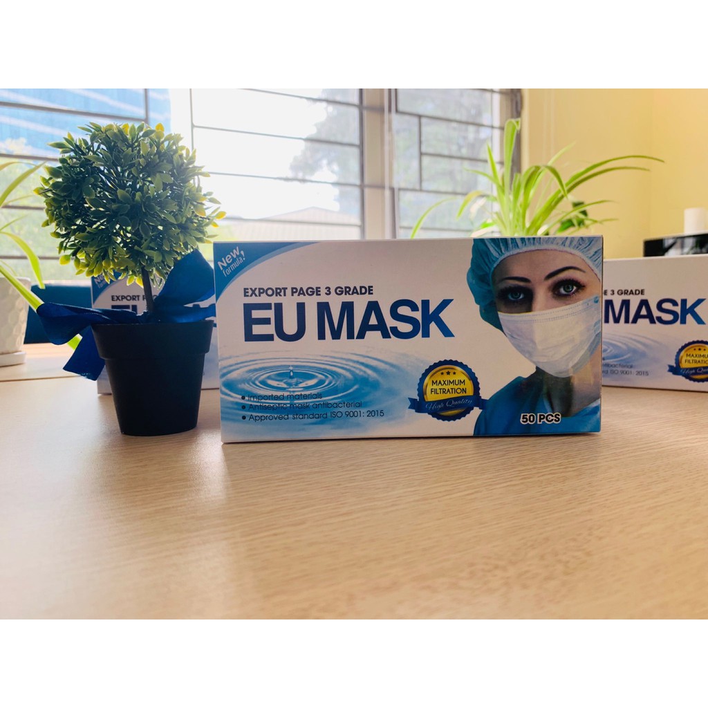  Combo 5 Hộp Khẩu Trang Y Tế 3 Lớp EU MASK Hộp/50 Cái  | BigBuy360 - bigbuy360.vn