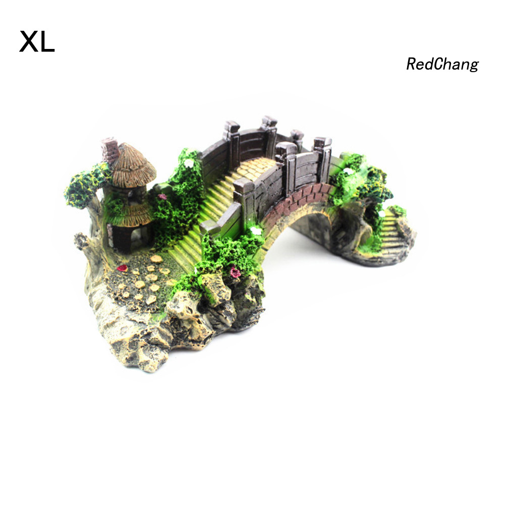 Mô hình cầu đá bằng nhựa resin trang trí bể cá sống động