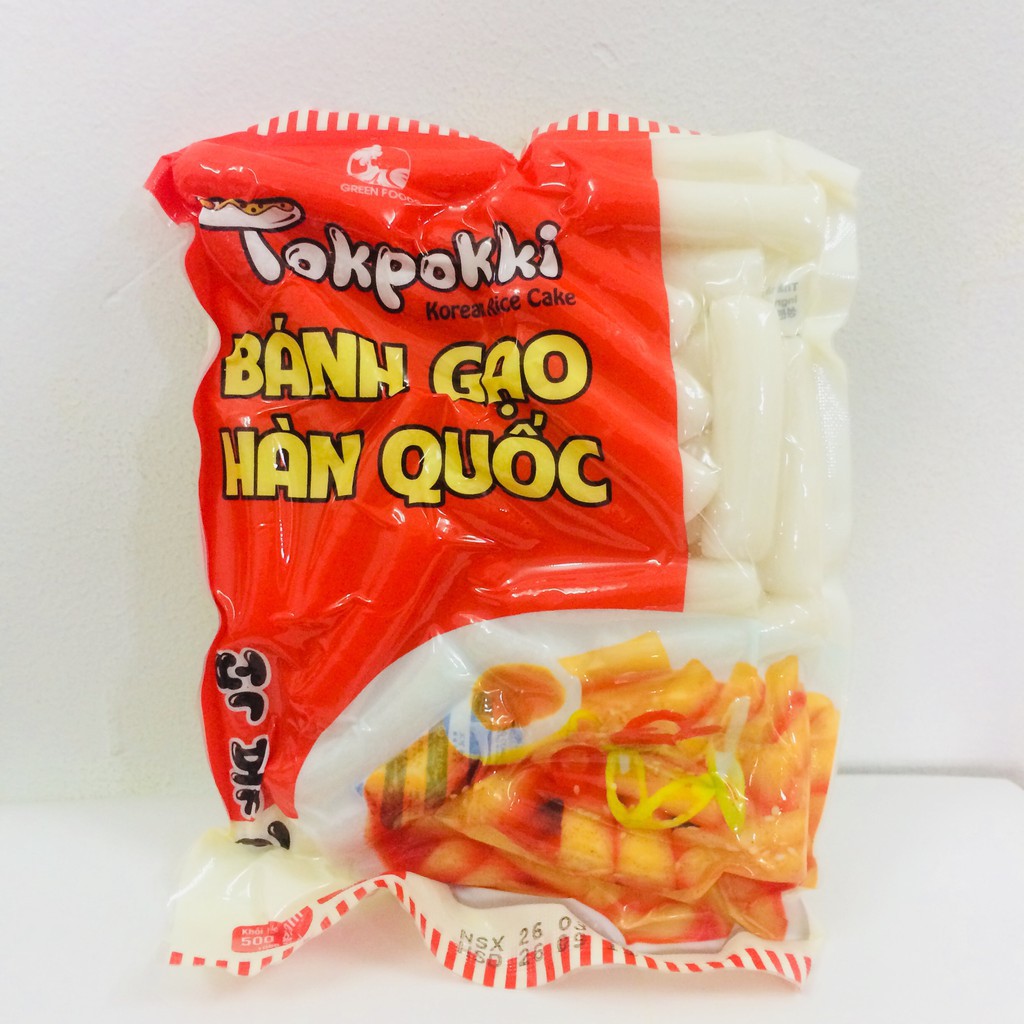 500g bánh gạo topokki Green Food kèm 100g sốt tương ớt Hàn Quốc