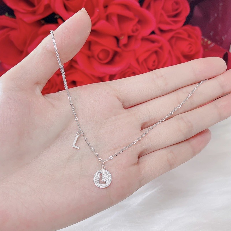Dây chuyền nữ chữ cái bạc ta , sáng bóng , sang chảnh - Vàng Bạc Khải Khải