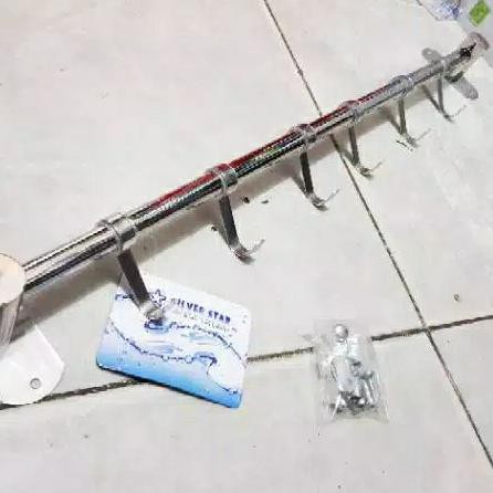 Giá Treo Đồ Dùng Nhà Bếp Gắn Tường 60cm Bằng Thép Không Gỉ Hiện Đại