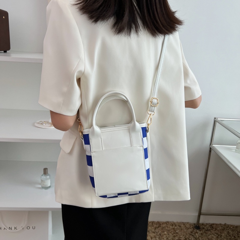 Túi đeo vai IELGY kẻ sọc ca rô màu tương phản thời trang đơn giản cho nữ